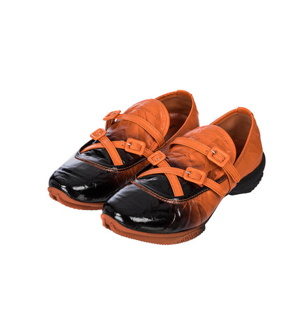 SONIA BUCKLED TANGERINE/BLACK