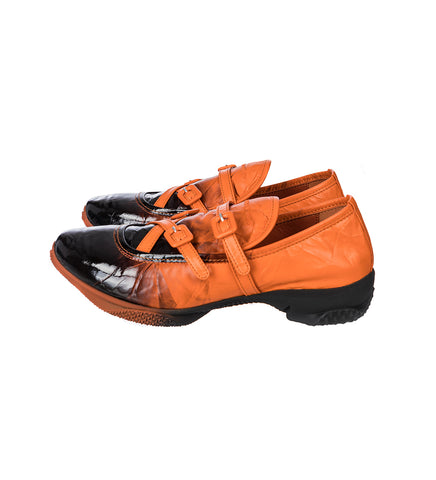 SONIA BUCKLED TANGERINE/BLACK