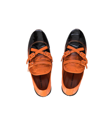 SONIA BUCKLED TANGERINE/BLACK
