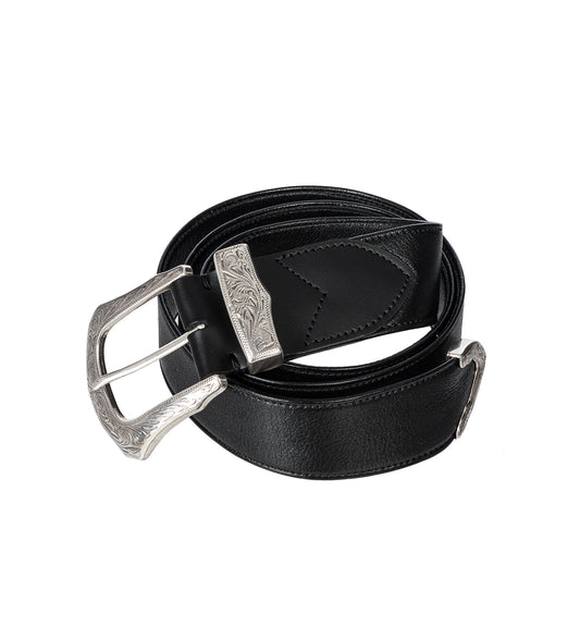 BUCKLE WIDE BELT BLACK