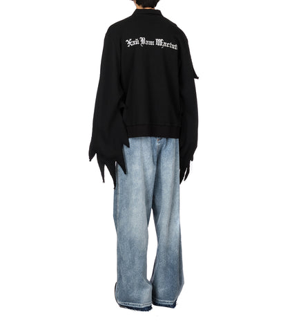 TRIDENT PRINT HOODIE WINGS BLACK