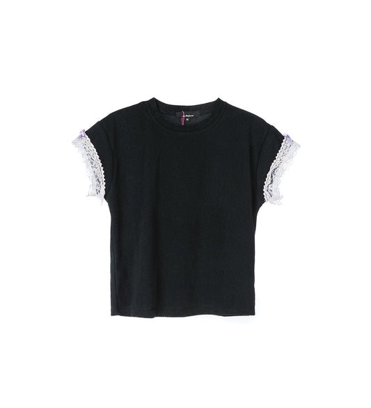 FRILLED TINY TEE BLACK