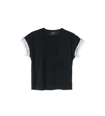 FRILLED TINY TEE BLACK