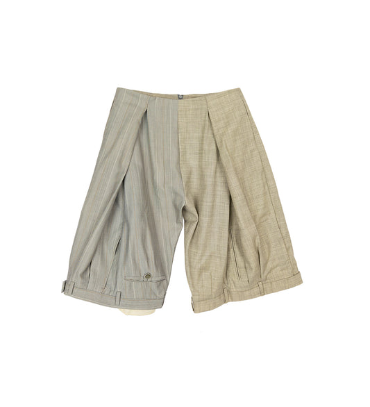 SUIT TROUSER WIDE SHORTS GREY X-SMALL
