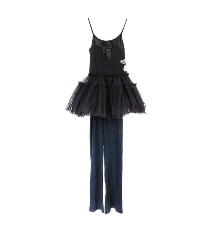 TULE DRESS W/PANTS BLACK