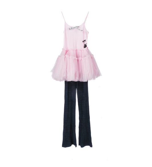 TULE DRESS W/PANTS PINK