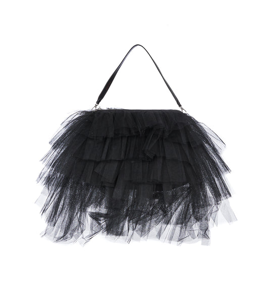 OVERSIZED FRILLY TUTU BAG BLACK