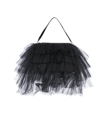 OVERSIZED FRILLY TUTU BAG BLACK