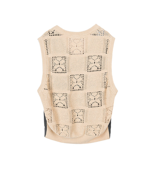 POLYESTER WOOL VEST GRAY