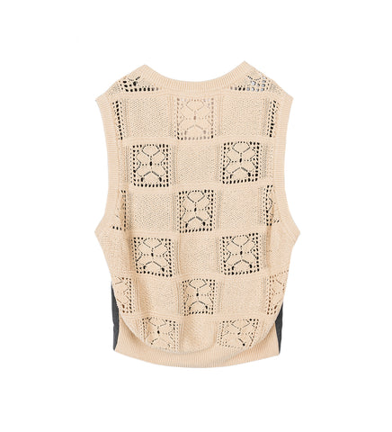 POLYESTER WOOL VEST GRAY