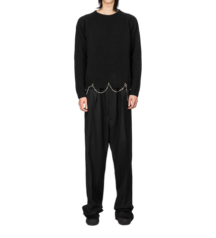 WORKER LOW CROTCH TROUSERS BLACK