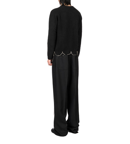 WORKER LOW CROTCH TROUSERS BLACK
