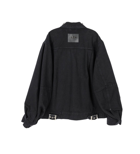 PUFF SLEEVE DENIM JACKET BLACK/JET