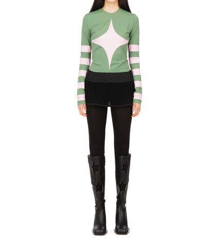 PATCHWORK CYCLING TOP MINT / PINK