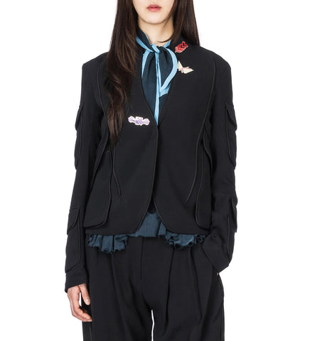 CAUDA TAILORED JACKET SPACE BLACK/GLOSSY BLACK