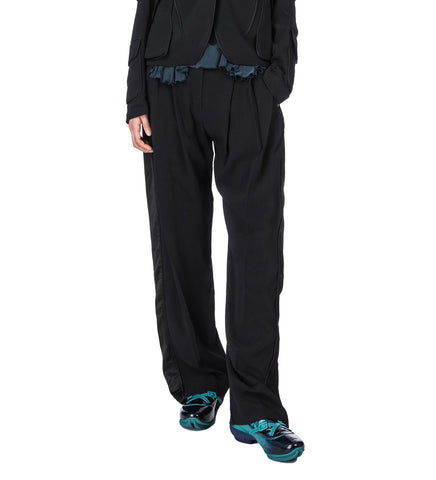 CAUDA PLEATED TROUSER SPACE BLACK/GLOSSY BLACK