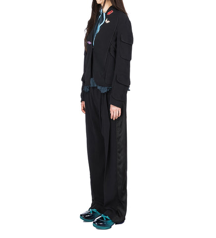 CAUDA PLEATED TROUSER SPACE BLACK/GLOSSY BLACK