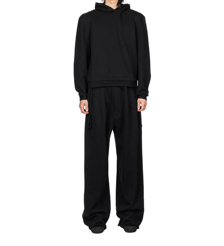 CONSTRUCTED SHOULDER HOODY BLACK