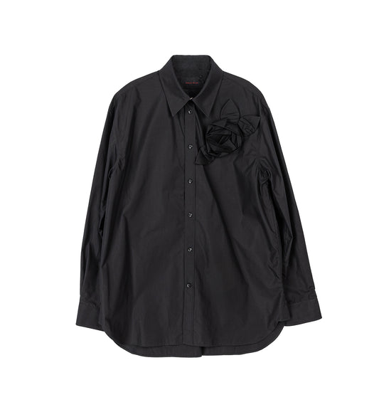 PRESSED ROSETTE EASY SHIRT BLACK