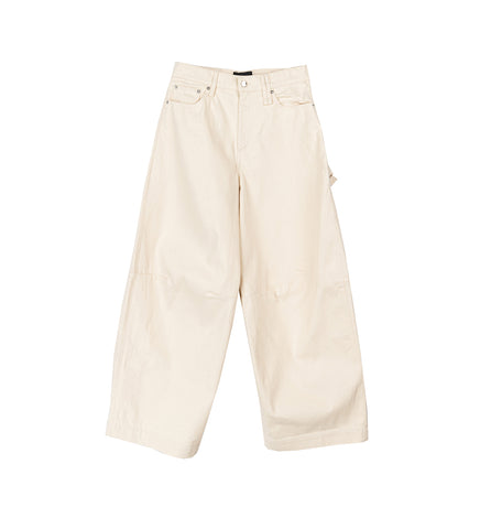 WIDE LEG PUDDLE BOW LOOP JEANS ECRU