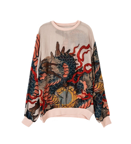 M-SWEATER PRINTED SCARF EXDRAGON