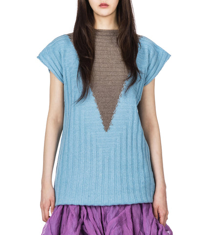 DAKOTA VEST CELESTE BLUE/SEPIA