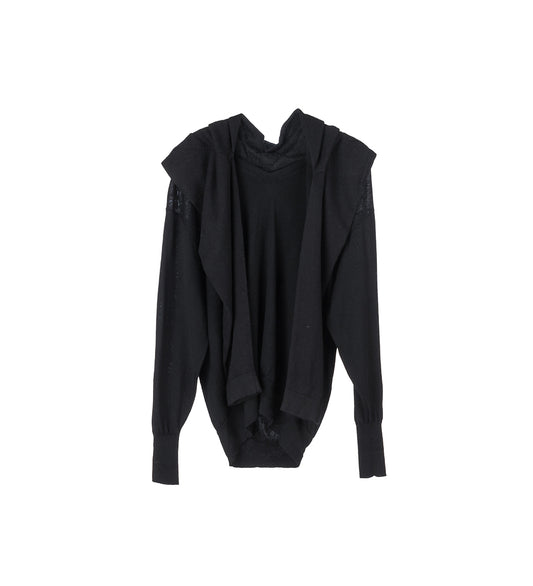 DOUBLE SLEEVE SWEATER BLACK MEDIUM