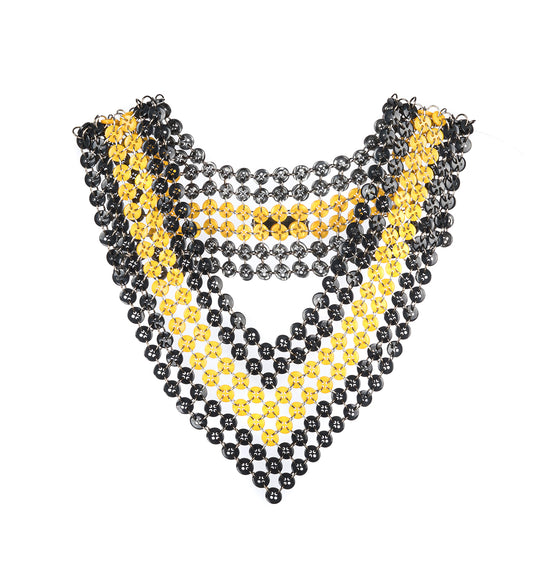 CHAINMAIL BUTTON COLLAR BLACK/YELLOW
