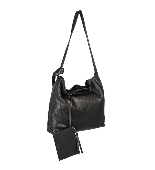 TOSH LARGE SOFT SHOULDER BAG BLACK