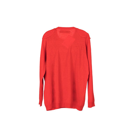 DOUBLE SLEEVE SWEATER RED ARGYLE