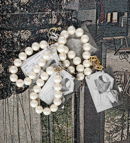 MATERIALMIX NECKLACE MET PEARLS GIANT