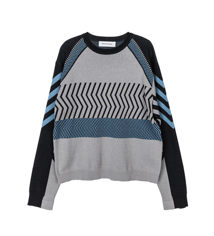 GIZI PANELLED JUMPER BLACK/GREY/BLUE