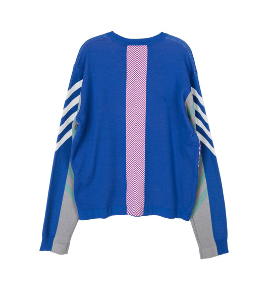 GIZI PANELLED JUMPER BLUE/GREY/PINK