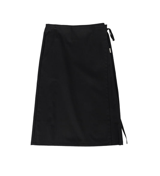 FABI MIDI APRON WRAP SKIRT BLACK