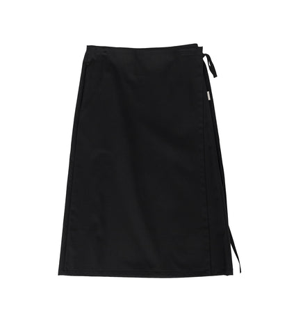 FABI MIDI APRON WRAP SKIRT BLACK