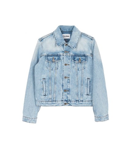 DENIM JACKET WITH LOGO LIGHT BLUE