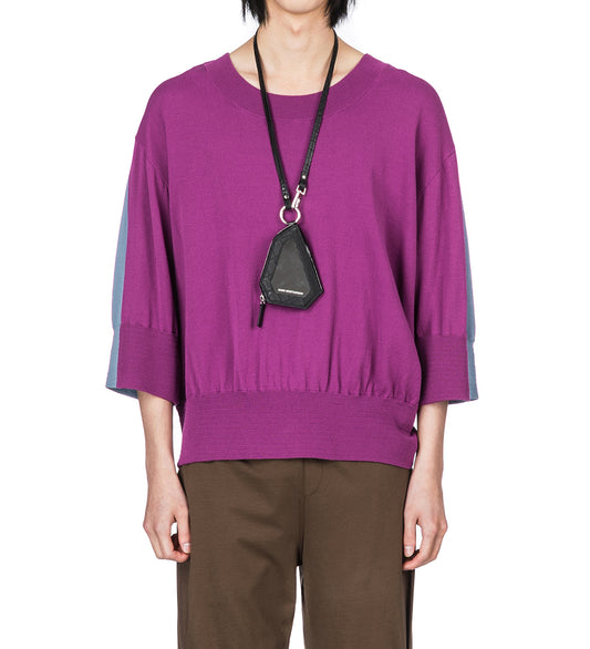 ZAFAR KNITTED TOP CHINESE PURPLE/DUSTY BLUE