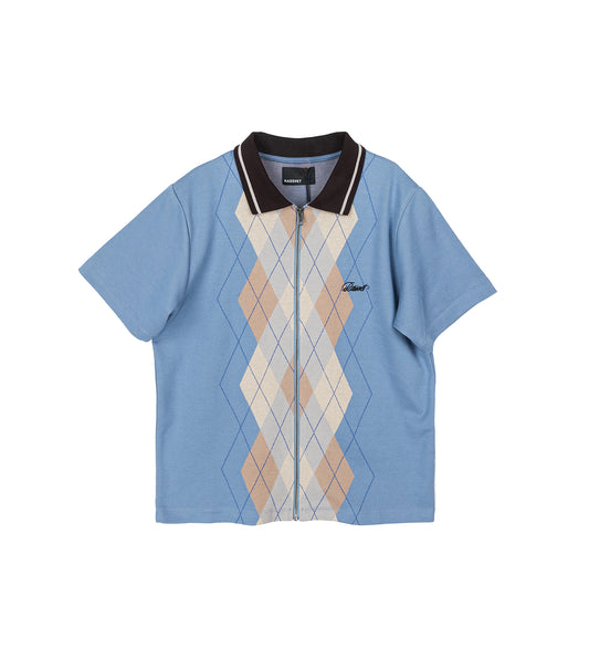 ARGYLE ZIP POLO BLUE