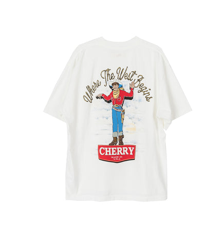 WHERE THE WEST BEGINS CLASSIC POCKET TEE WHITE