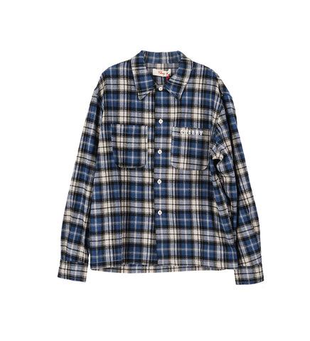 WESTERN BOXY PLAID SHIRT BLUE/YELLOW