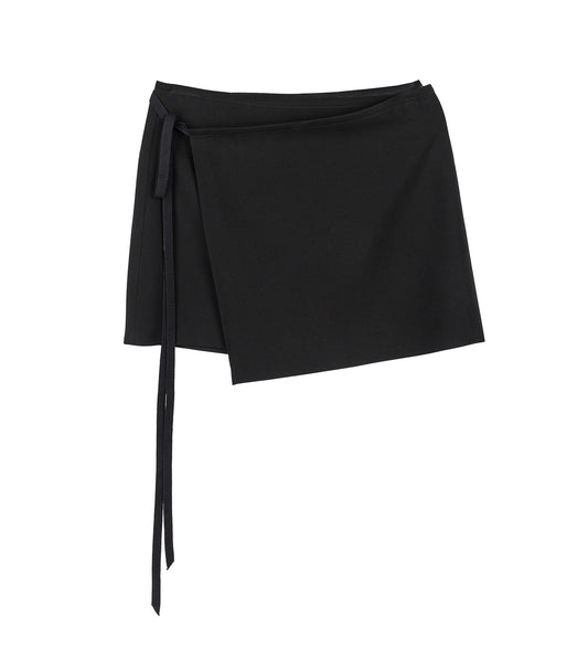 JOLIEN MINI WRAP SKIRT BLACK