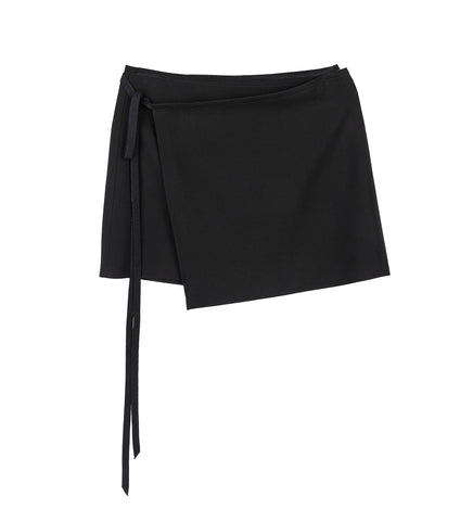 JOLIEN MINI WRAP SKIRT BLACK