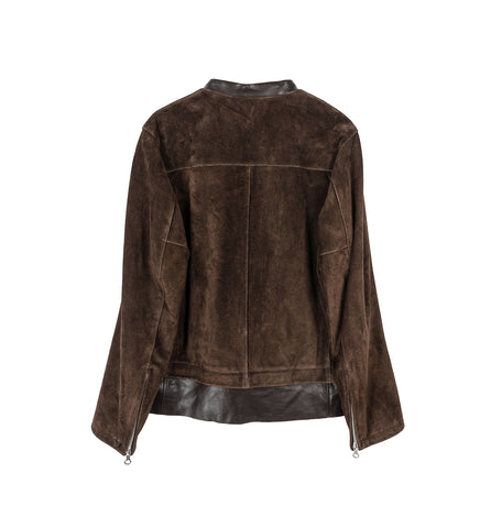 DRIFT JACKET WENGE BROWN WET SUEDE