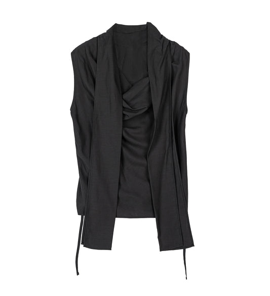 VIRTUOUS TOP STILL BLACK CALM CUPRO COTTON