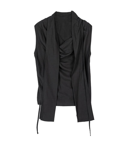 VIRTUOUS TOP STILL BLACK CALM CUPRO COTTON