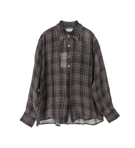 ABOVE SHIRT PENUMBRA CHECK SHEERCOAT LINEN
