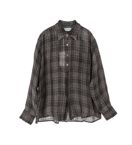 ABOVE SHIRT PENUMBRA CHECK SHEERCOAT LINEN