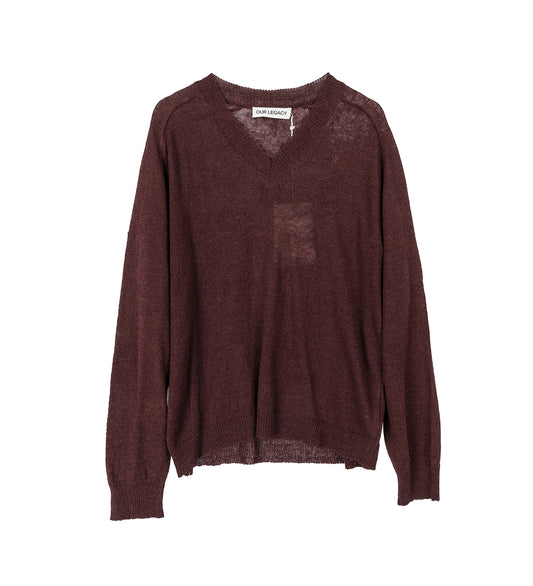 RUE V-NECK CABERNET CYCLONE LINEN