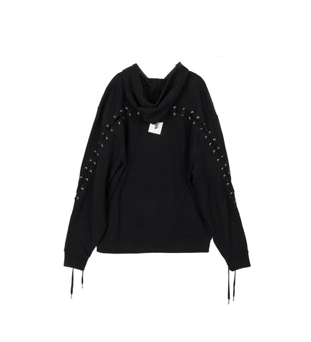 OVERSIZED LACED HOODIE BLACK