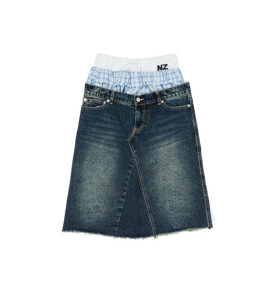 TRIPLE WAIST SKIRT LIGHT WASH